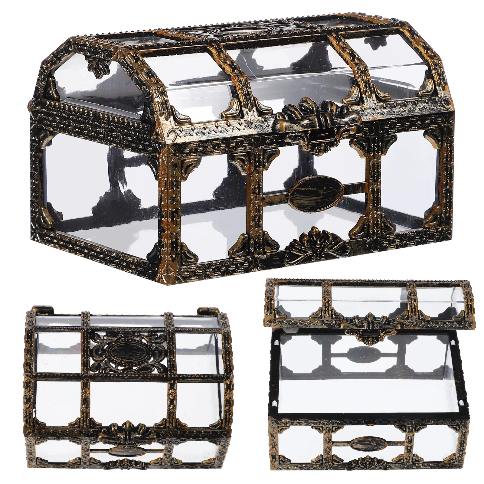 مجموعة ألعاب صدر الكنز القراصنة Kisangel لحمام السباحة والغوص والأحجار الكريمة البلاستيكية بلون عشوائي