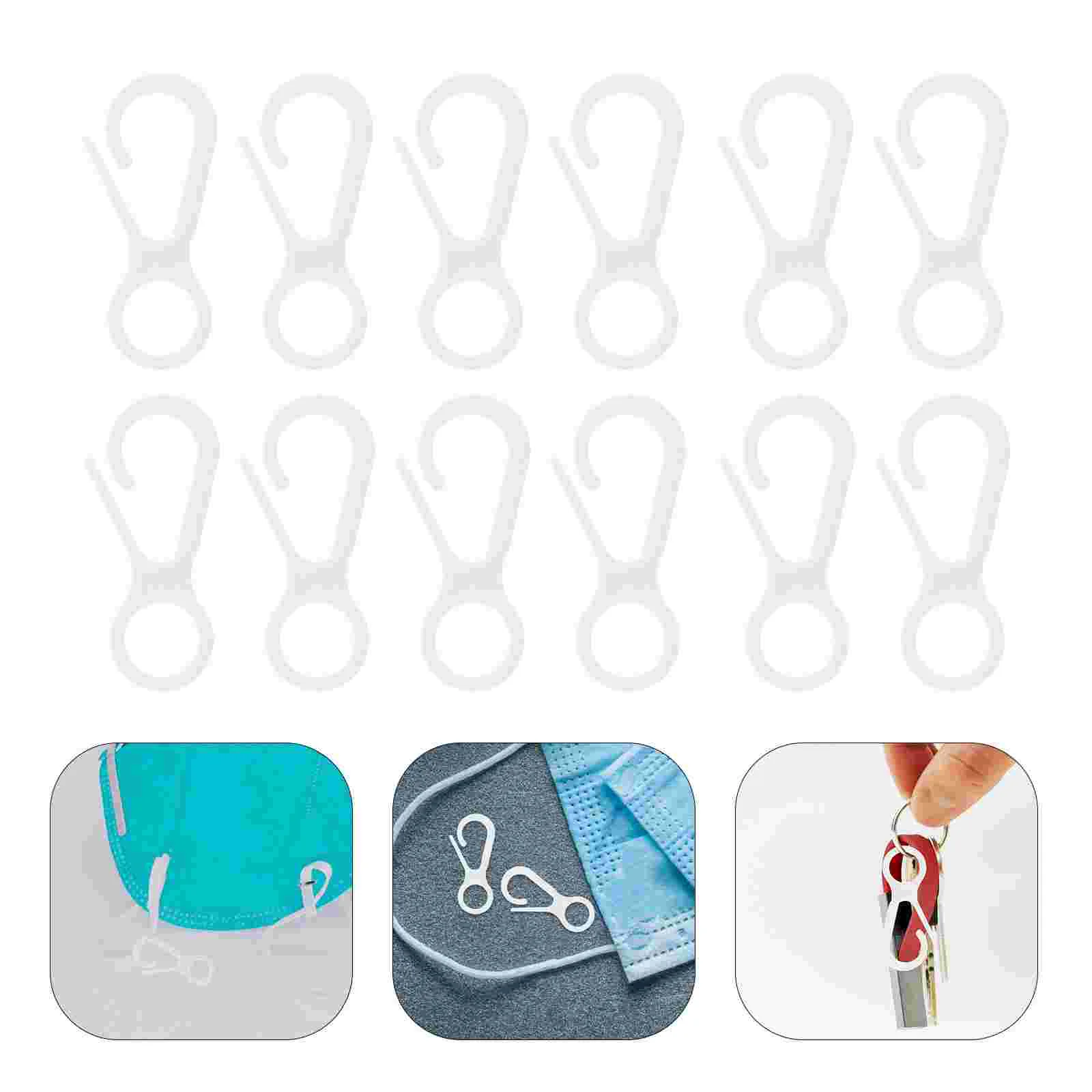 

250 Pcs Hook up Lanyard Snap Clip Hooks Lobster Face Lanyards Key Hanging Buckles Gourd Pendant DIY Mask Plastic
