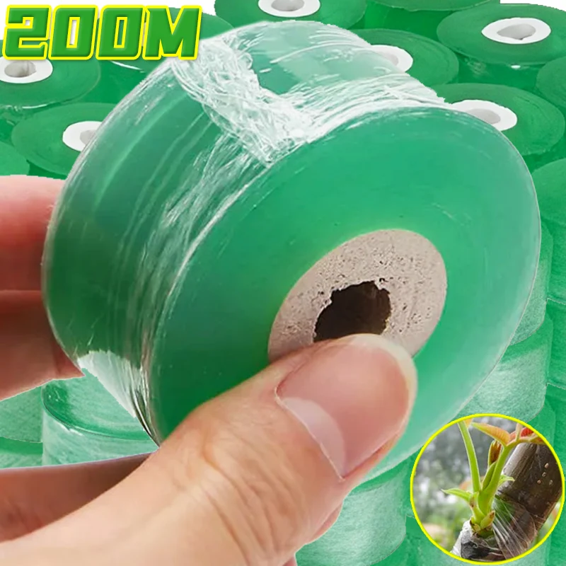 200/100M PE Grafting Tape Film Stretchable Self-adhesive Garden Tree Roll Tape Plants Seedlings Vine Tomato Grafting Accessories