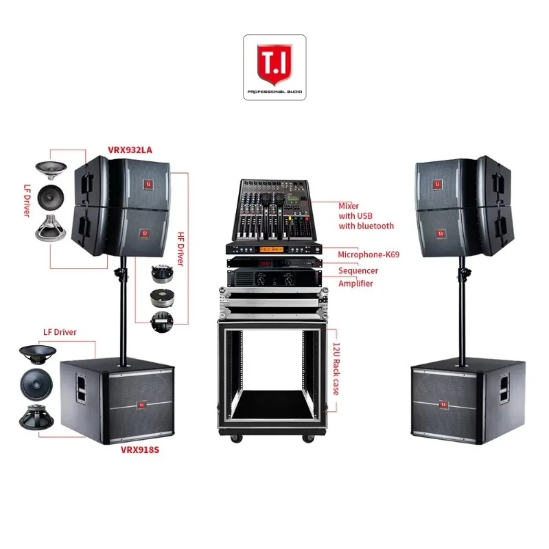 Single 12 Inch Powered Line Array Professional Sound for Outdoor Stage Performance
