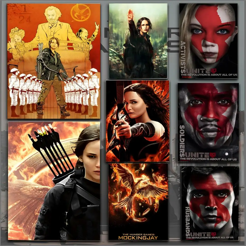 T-The Hunger Games Mockingjay-Part Katniss Filmplakat HD Anime Hot Theme Singer/OST/Film-Wasserdichte selbstklebende Heimdekoration