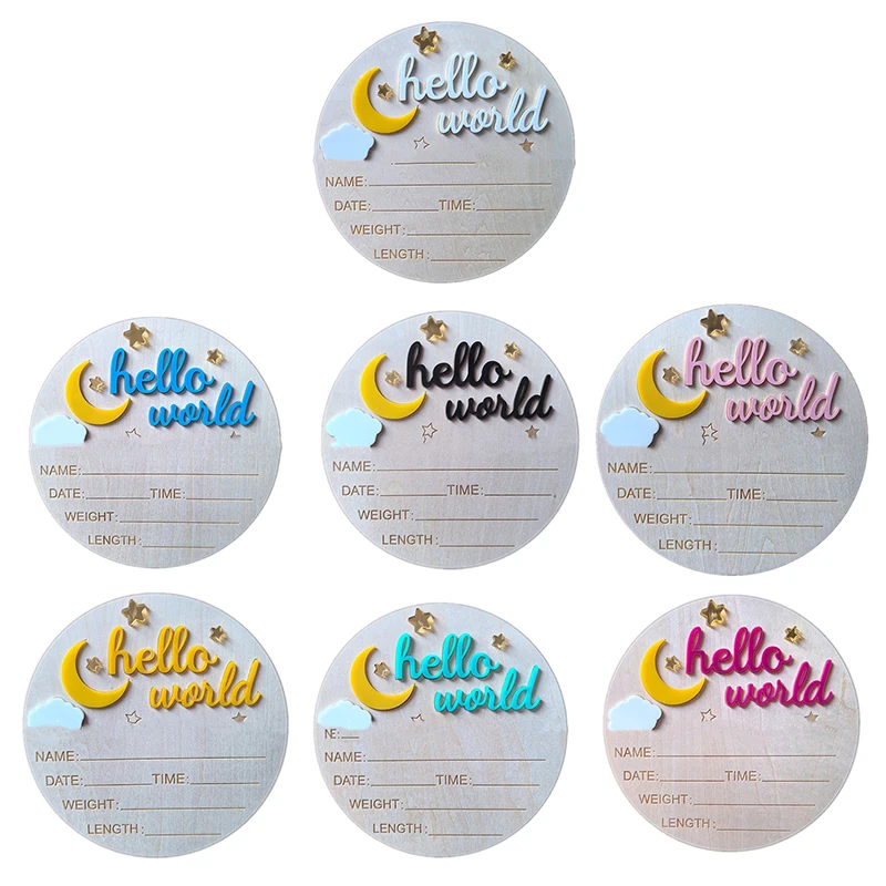 Wooden Baby Monthly Milestone Card Flower Double Sides Number Month Girls Boys Newborn Photography Props Accessories