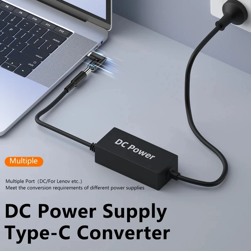 Kabel konwerter USB C do szybkiego ładowania 65W 100W 140W do ładowarki laptopa Lenovo, gniazdo DC z wtyczką kwadratową do adaptera PD Type-C 5V/9V/20V — zdjęcie produktu 3