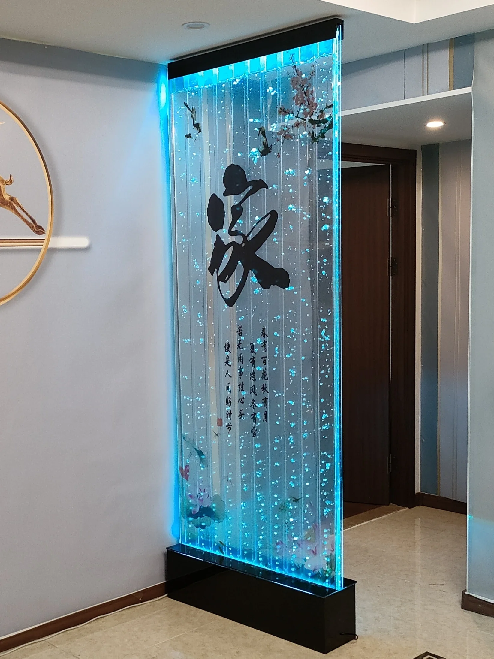

Large Bubble Wall Living Room Water Curtain Wall Creative Fish Tank Water Landscape Decoration Hallway Screen