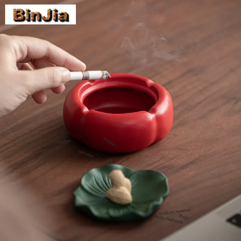 Persimmon Peanut Ashtray Ancient Pocket Ashtray Ash Tray Weed Smoking Drinkware Decorations Accessories Collection Craft Gift