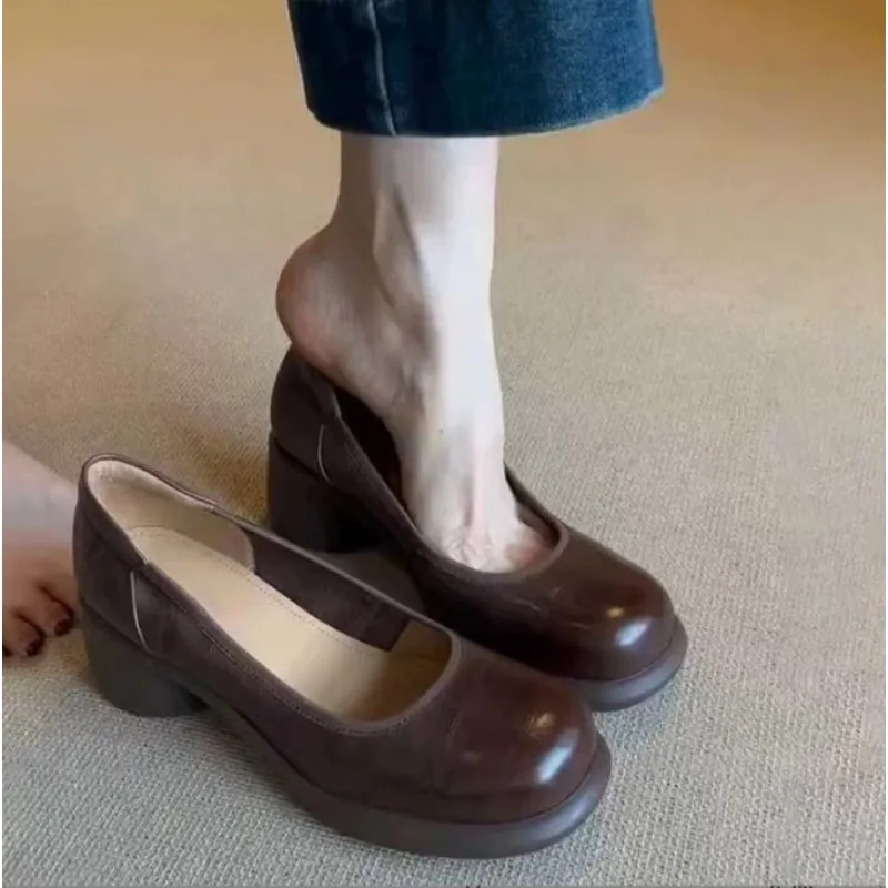 

Новые женские туфли-лодочки, модные офисные туфли из натуральной кожи, женские роскошные брендовые дизайнерские женские туфли-лодочки, элегантные женские туфли на высоком каблуке