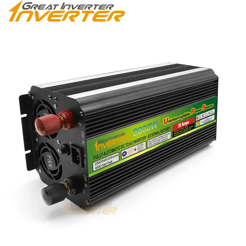 1500W/2000W power inverter Modified Sine Wave LCD display DC 24V 12V to AC 220V USB car Charging Inverter Transformer Converter