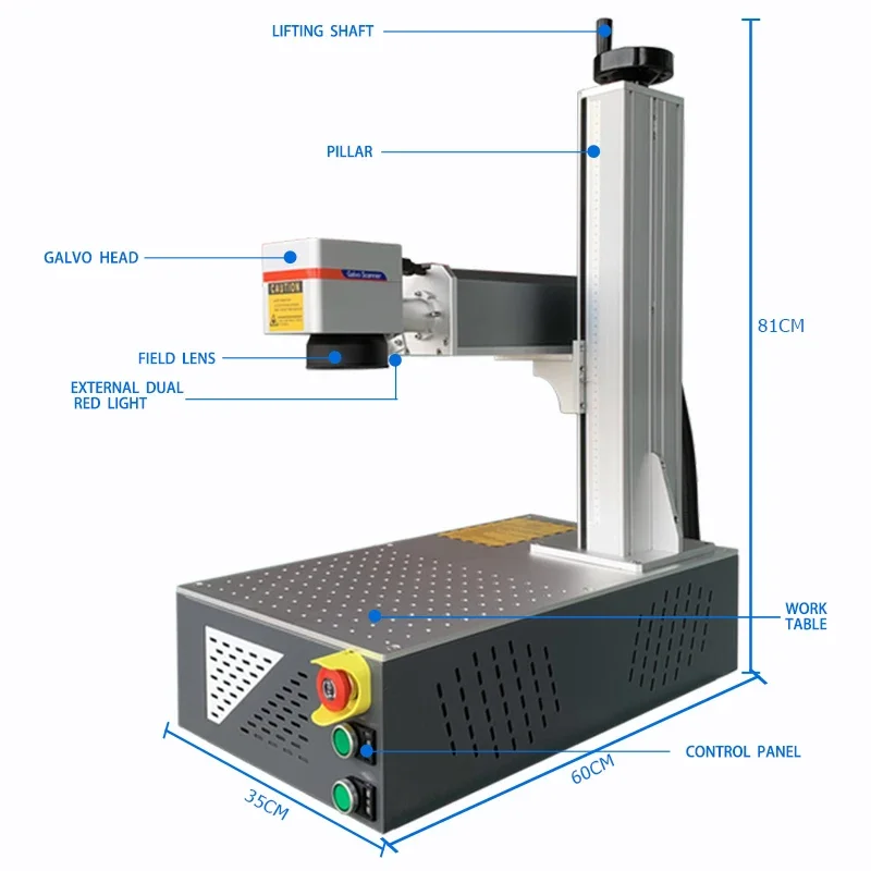 Bluetimes Portable 20w 30w 50w Fiber Laser Marking Machine on Metal Aluminum Small Laser Marker