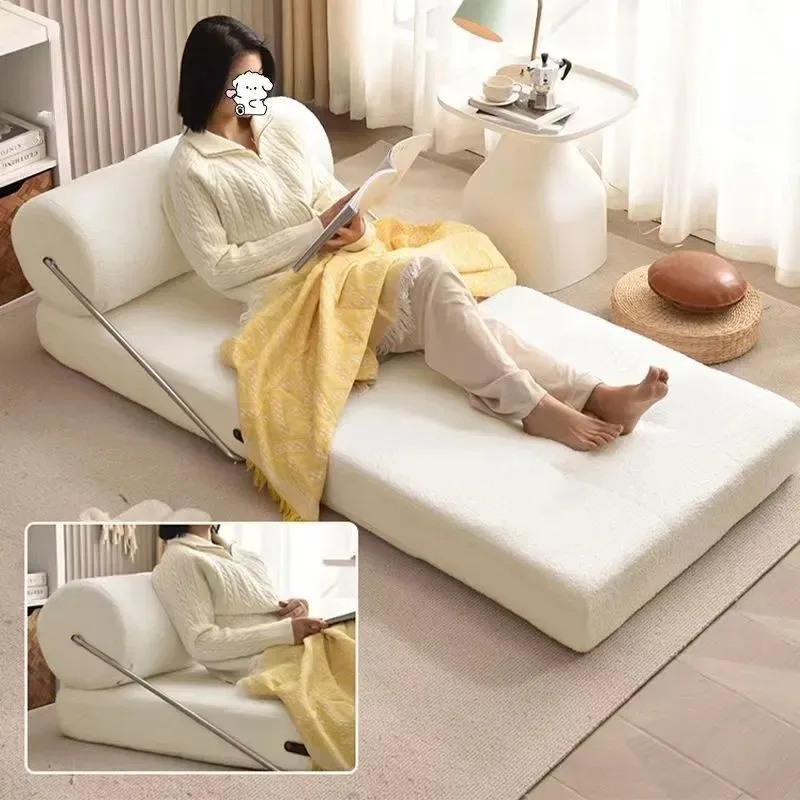 Folding Leather Sofa Living Rooms Bedroom Sun Lounger Luxury Single Sofas Bed Tatami Tiny Home Modern Comfortable Furniture
