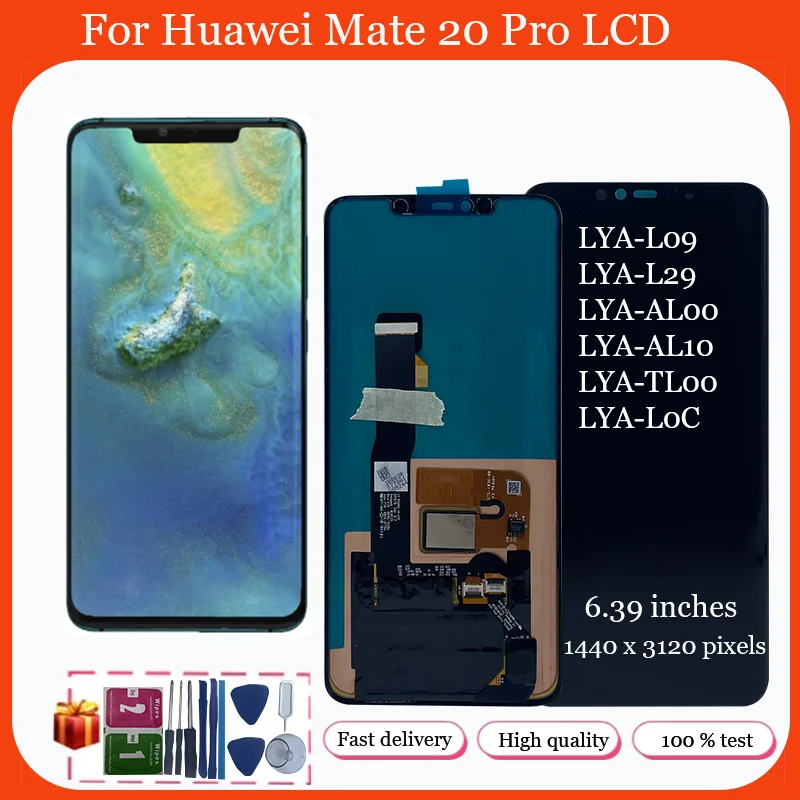 

6.39''For HUAWEI Mate 20 Pro LYA-L09 L29 AL00 LCD Display Touch Screen Digitizer Assembly Replacement