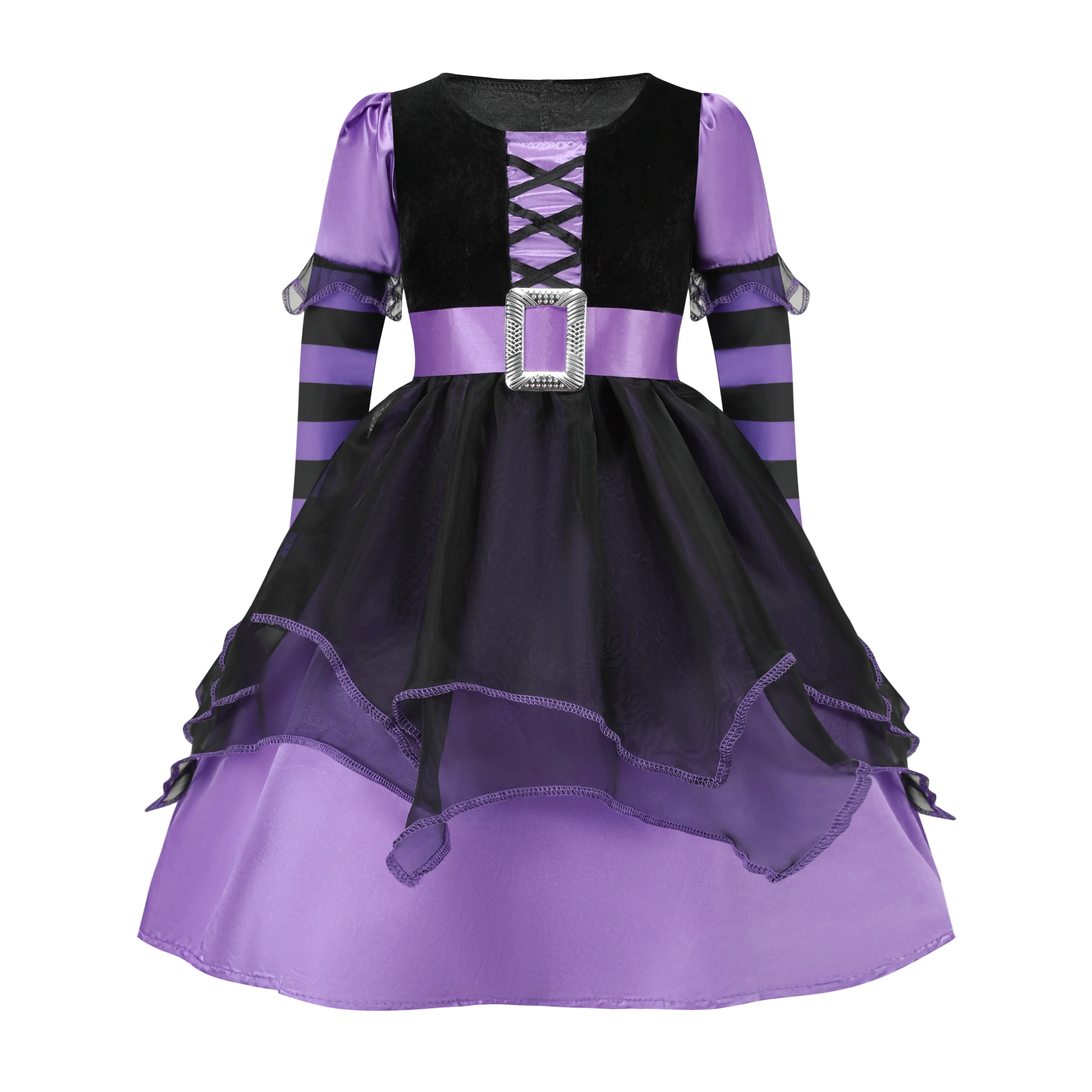 Hexen-Cosplay-Kostüm-Set für Mädchen, Kinder-Halloween-Partykleid, verschiedene Hexen-Outfits für Karneval und Rollenspiele – Detail 2