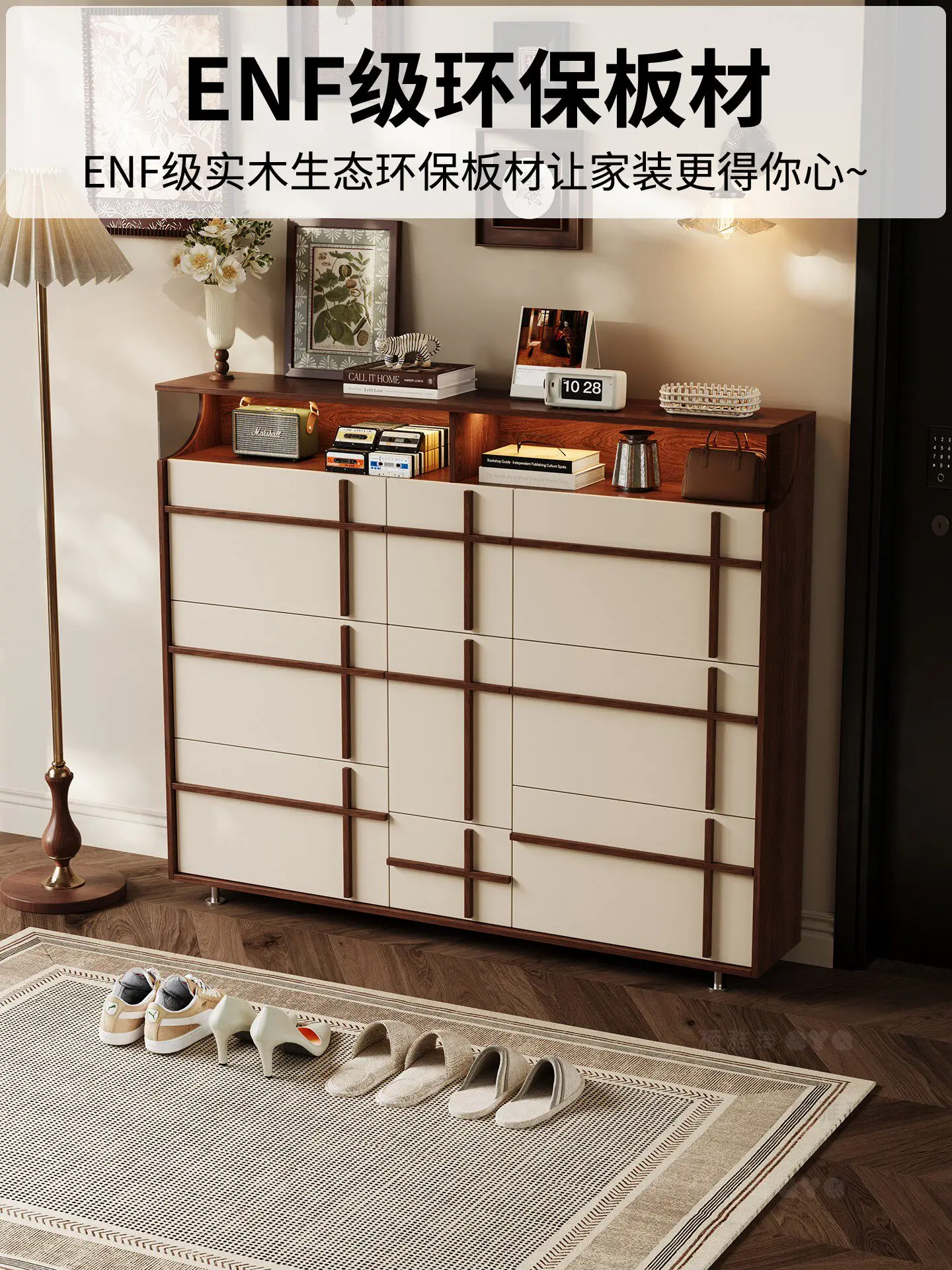 Household entrance for corridor, elevator entry, large-capacity storage, tipping bucket, extremely narrow shoe cabinet