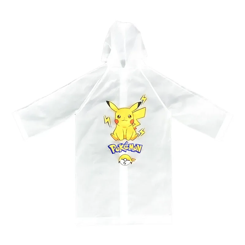 Cartoon Pokemon Pikachu Raincoat Kids Adult Impermeable Waterproof Tourism Outdoor Hiking Rain Poncho Raincoat Hooded Rain Coat