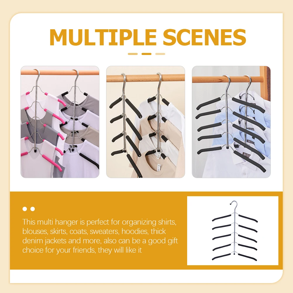 

2pcs Hanger Chrome Foam Padded Heavy Duty Non Slip Space Saving Closet Organizer Rack for Shirts Coats Hoodies Sweaters
