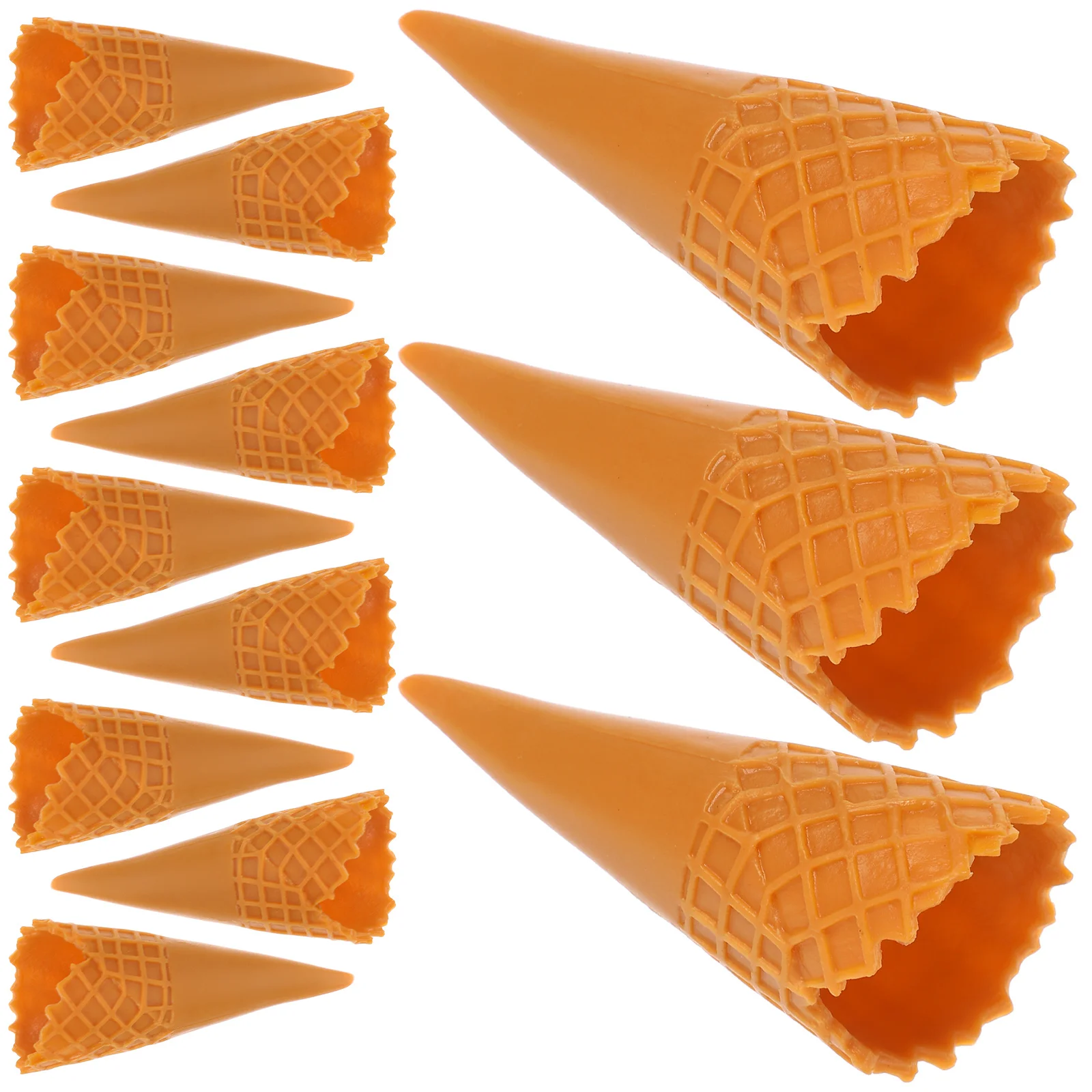 

12pcs Simulated Ice Cream Cone Base Holder Mini Pvc Diy Craft Decoration For House Shop Display Phone Cover Ornament