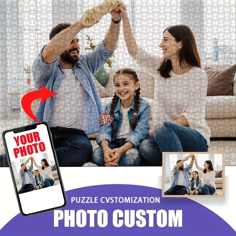 35/300/500/1000pcs nice family Custom Photo Personalised Decompression Puzzles Custom Puzzles in Photos Jigsaw puzzle