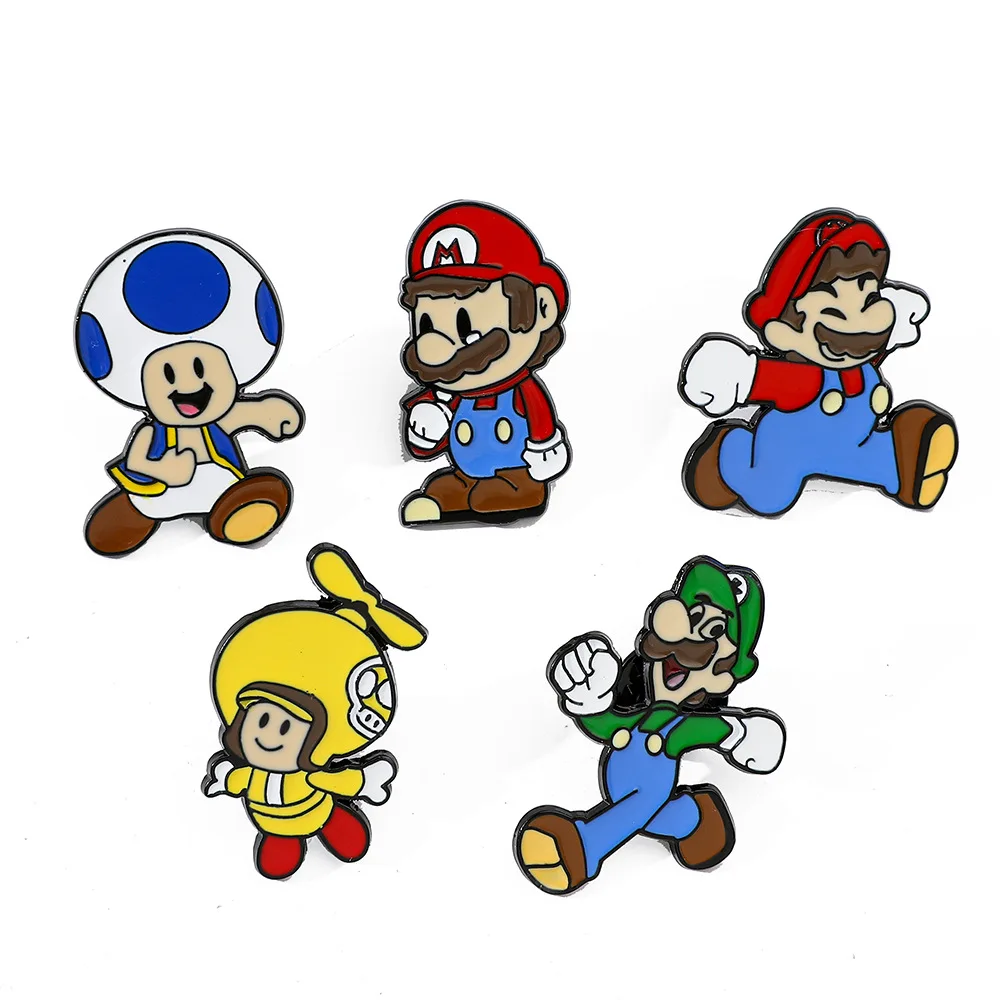 

1 Set Creative Personality Game Character Peripheral Metal Badge Super Mario Mushroom Man Mario Alloy Drip Oil Brooch