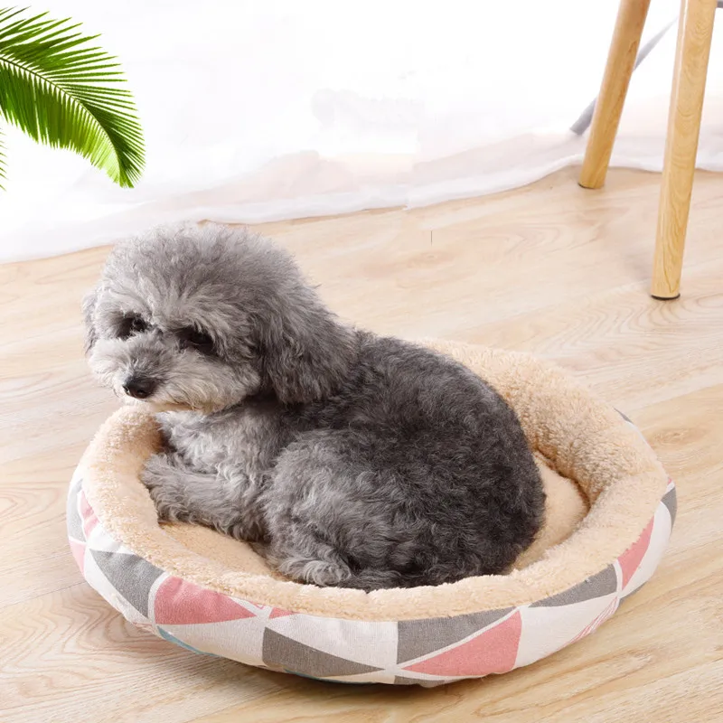 

Round Warm Cat Mat Plush Pet Bed Dog Beds Furniture Donut Dog Cat Bed Soft and Comfortable Kitten Bed Warm in Winter Washable