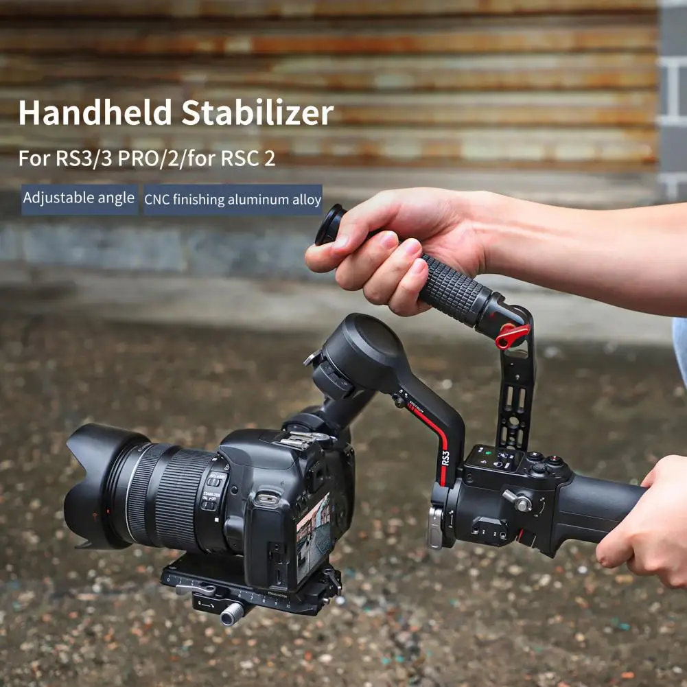 Handheld Stabilizer  Helpful Arbitrary Angle Adjustment Aluminium Alloy  Low Angle Shooting Support Action Camera Mount