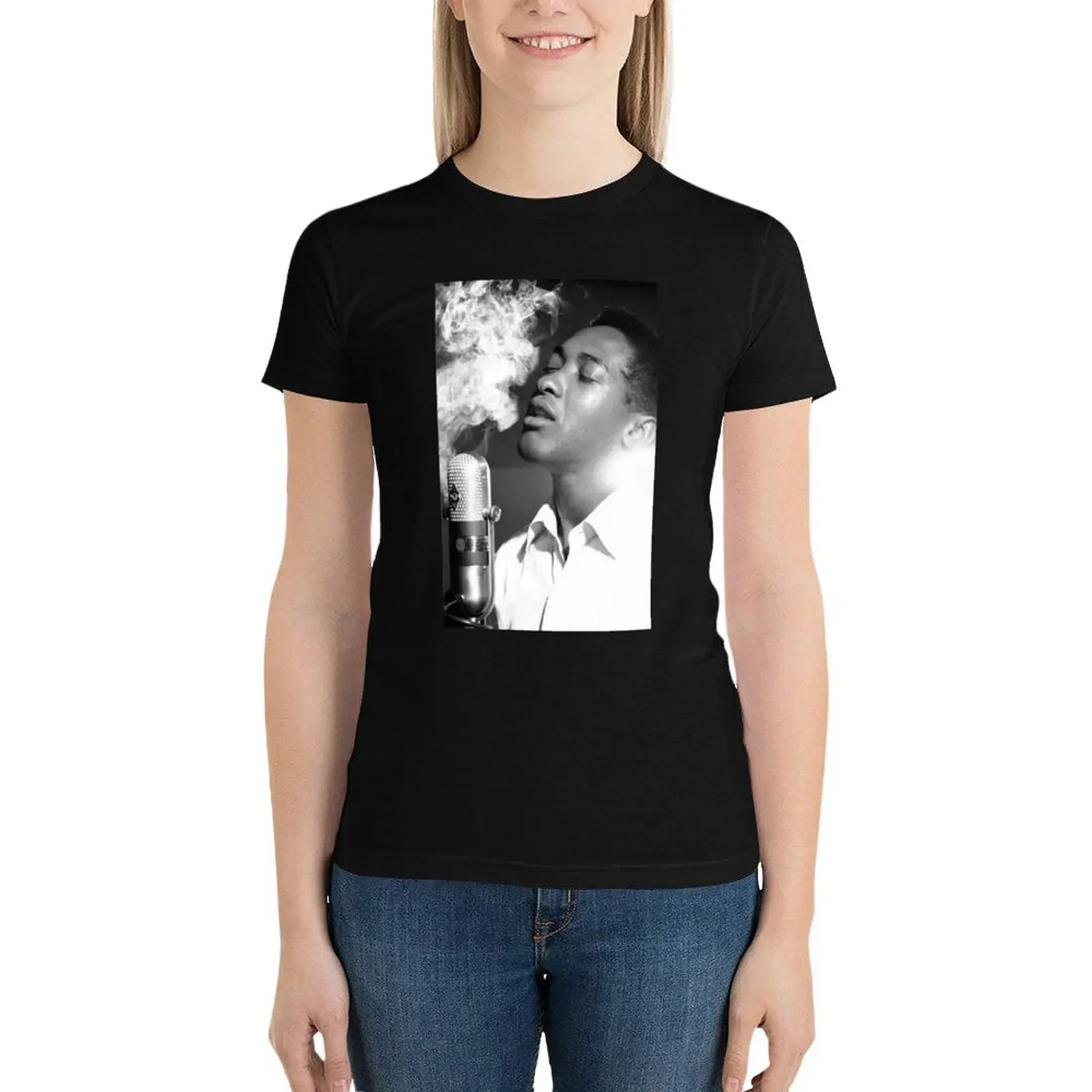 The Legend Sam Cooke Bw T-Shirt summer tops vintage clothes female western t shirts for Women