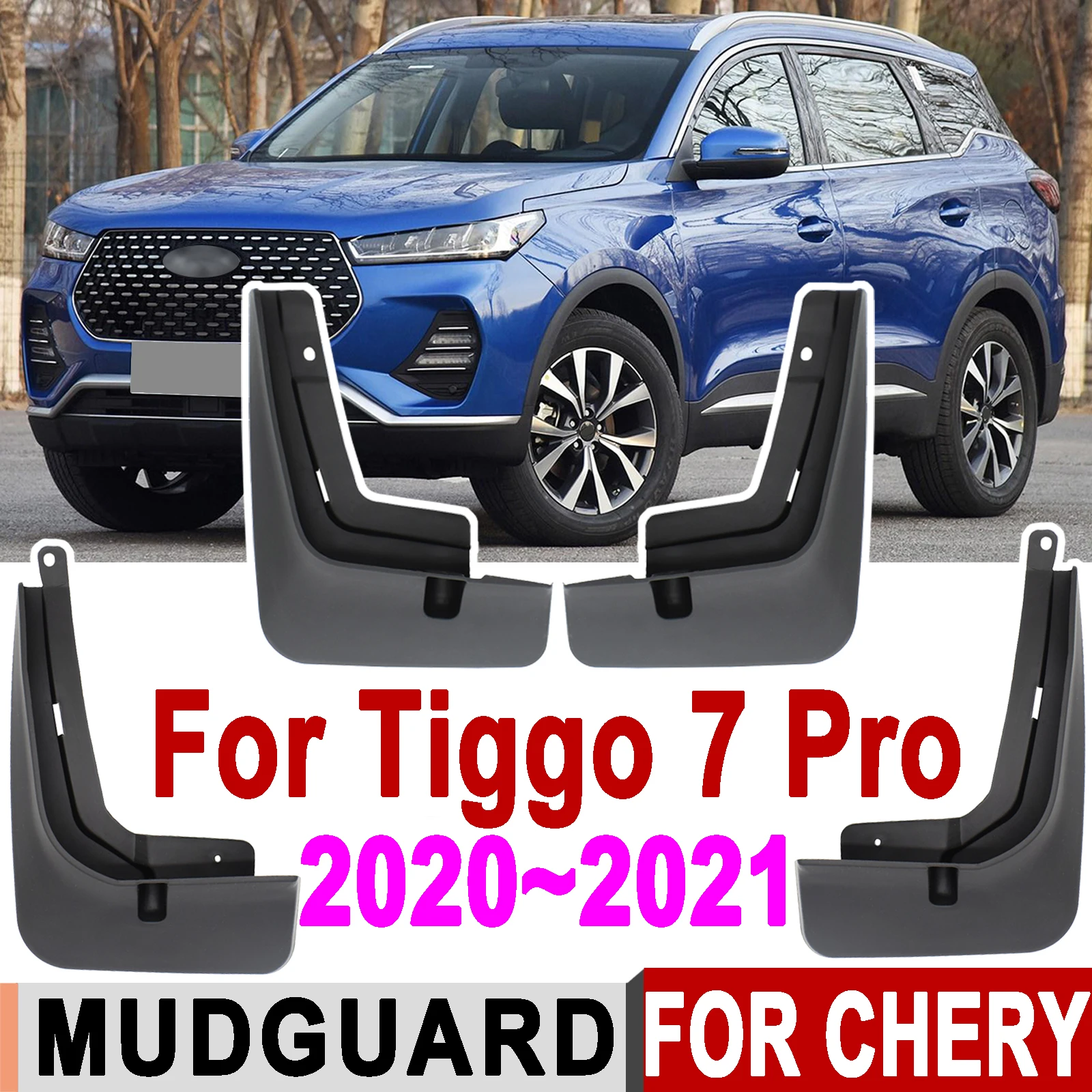 4Pcs/Set Splash Guards For Chery Tiggo 7 Pro 2020 2021 Mud flaps Mudflaps Fender Mudguard Front Rear Car Accessories Parts Wheel