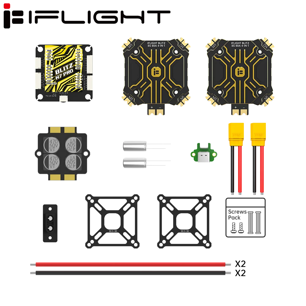 iFlight BLITZ H7 Pro Combo Set with BLITZ E80 Pro 4-IN-1 ESC (With CNC Alum Cover or Without CNC Alum Cover) for FPV Parts