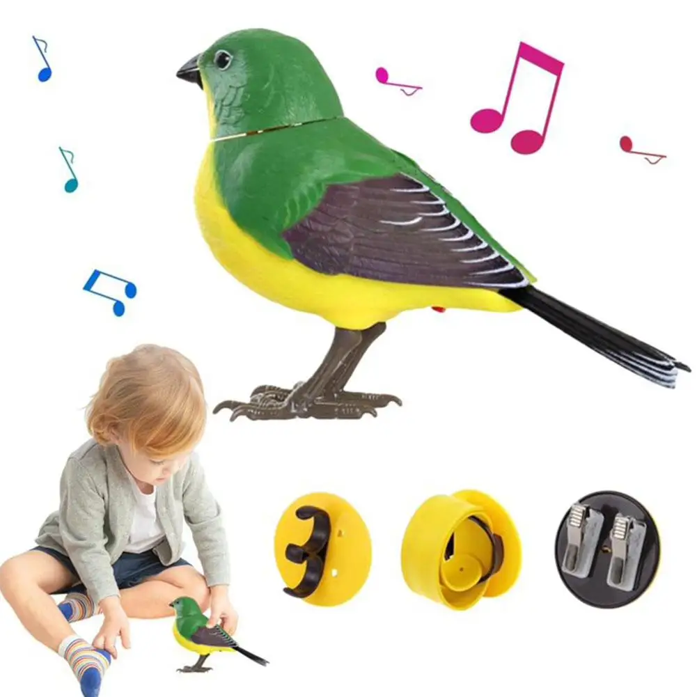 Creativity Fun Simulated Bird Voice Control Little Bird Electric Sensing Toy For Children Electronic Singing And Chirping B M3E6