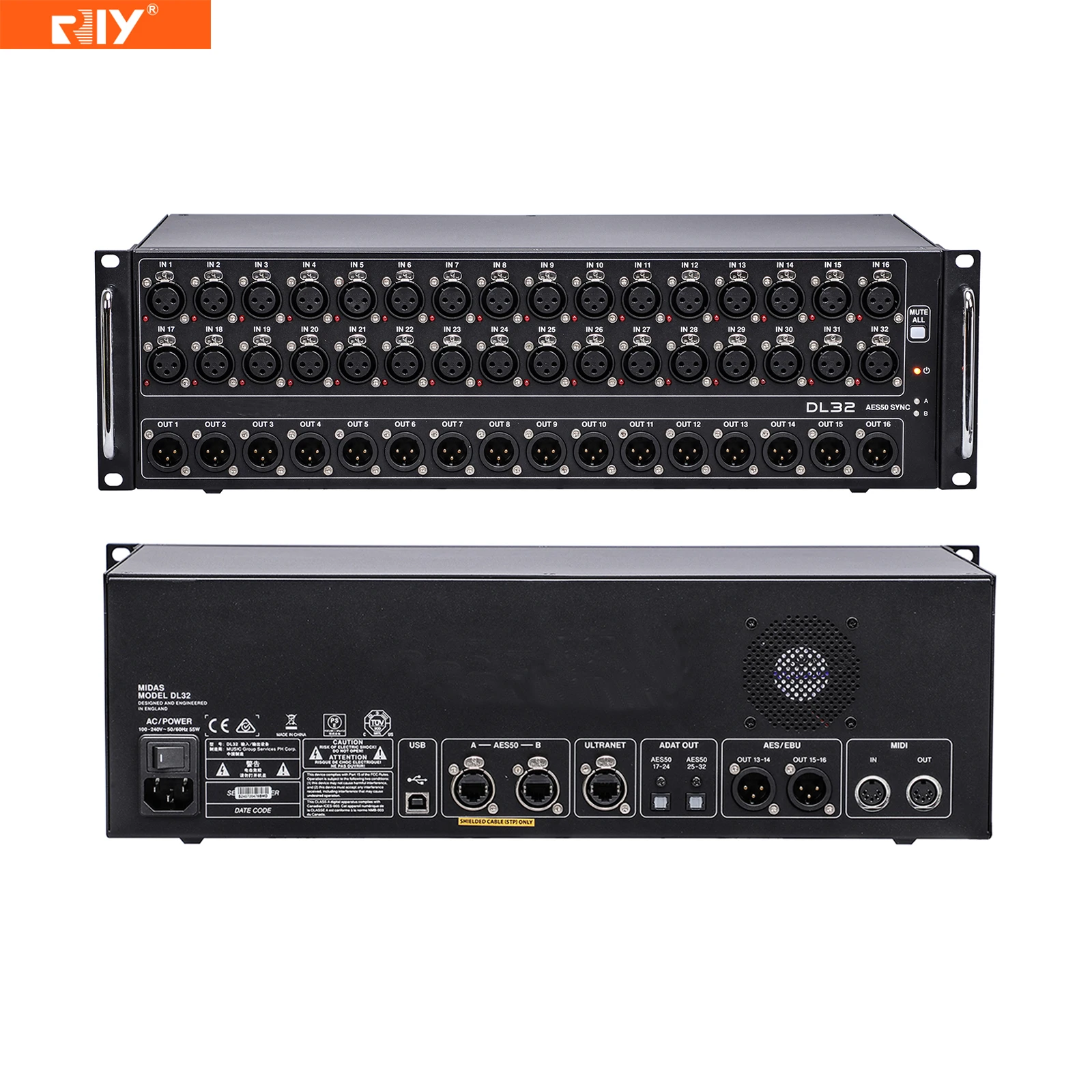 

DL32 Stage Box Top-selling 32 Input, 16 Output Digital Mixing Console Interface Box for Stage Performance/Concert/Live Show
