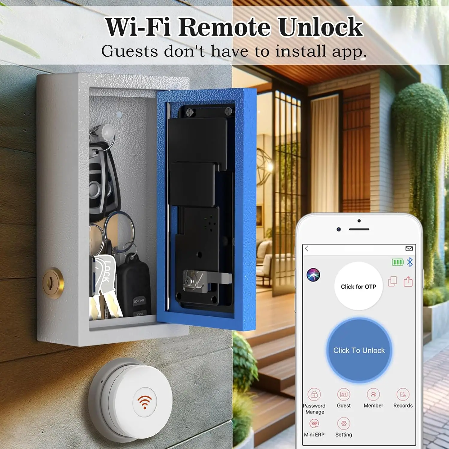 WeHere APP Phone Remote Control Smart Password Electronic Key Safe Box Storage For Outdoor Security Apartment Hotel Management