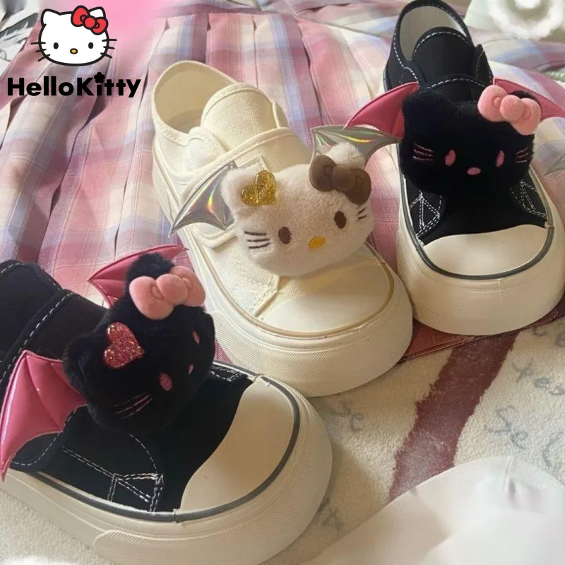 Sanrio Hello Kitty Y2k Cute Sweet Soft Girl Thick Bottom Shoes New Dopamine Japanese Style Kawaii Trend Commuter Anti Slip Shoes