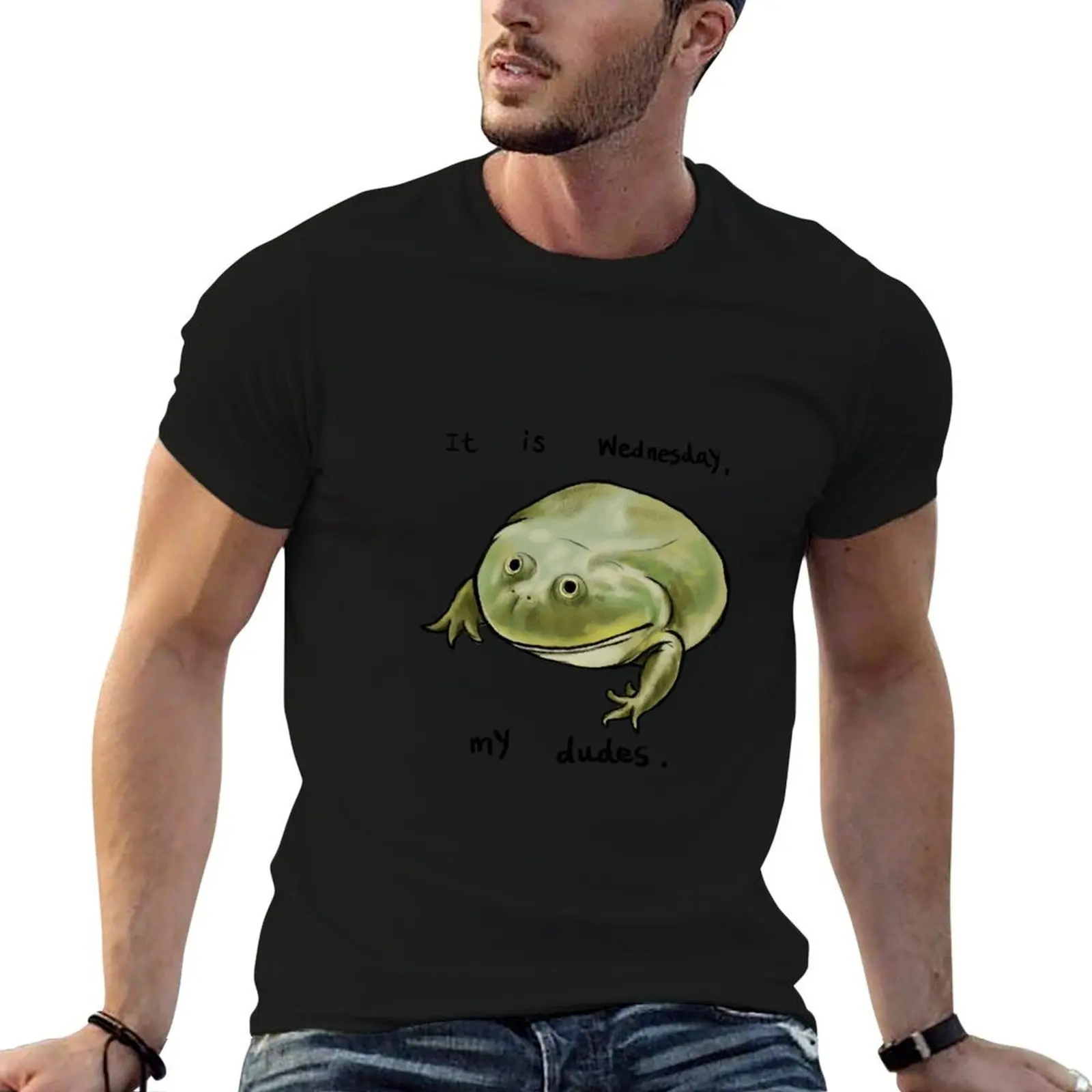 

Wednesday Frog Art T-Shirt t shirt man luxury t shirts cotton 100% T-Shirt