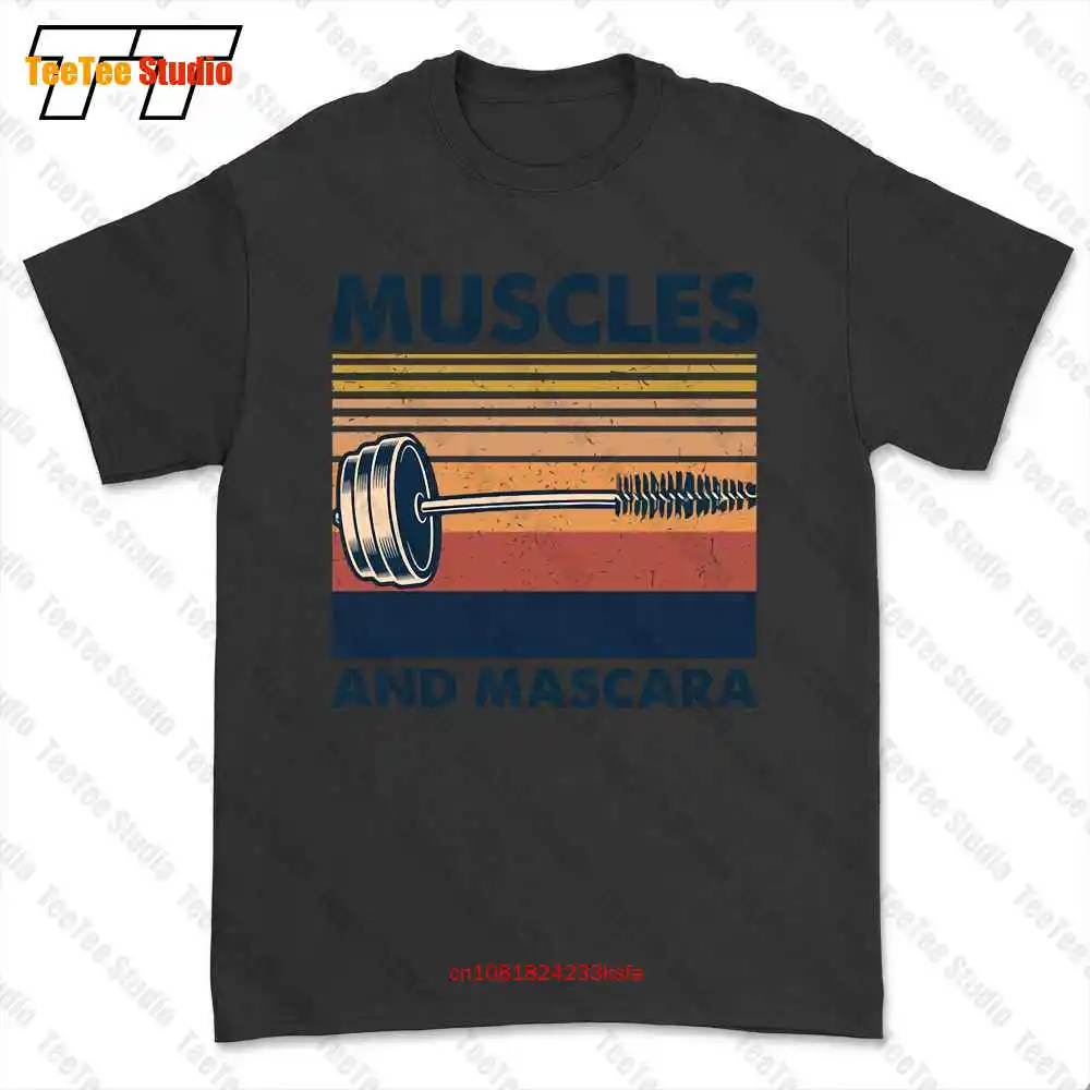 Muscles And Mascara Bodybuilding Powerlifting Gym T-shirt Tee U8R1