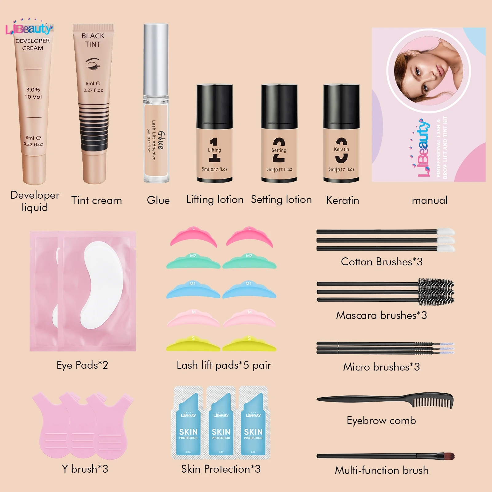 Libeauty Lash Lift en Brow Tint Kit Lifting Wimpers Brow Lamineren Lash Lifting Set Oog 6-weken make-up tool Kan uw logo doen