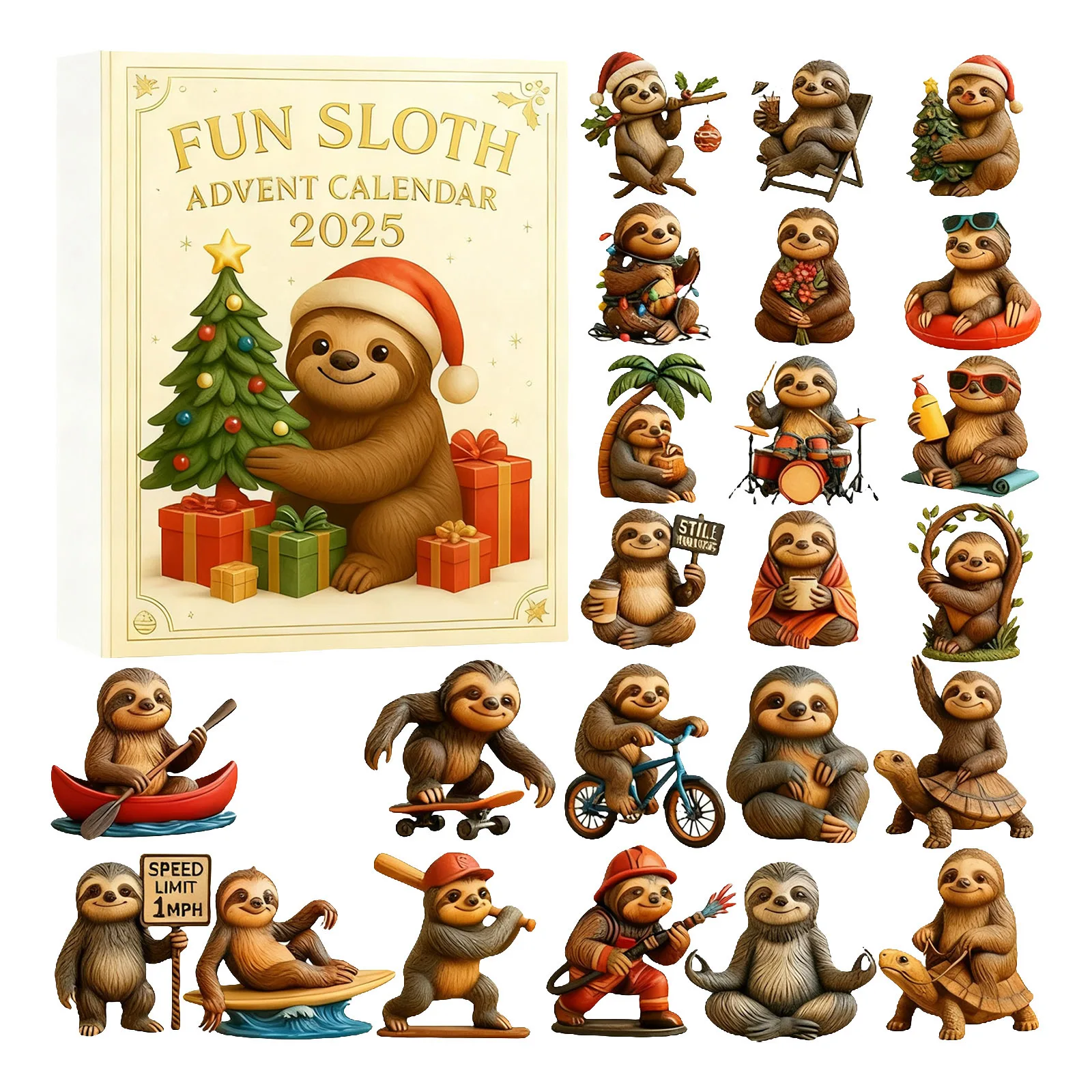 15 Minute Timer Fun Sloth Advent Calendar Containing 24 Acrylic Pendants Suitable For Various Party Mechanical Kitchen Timer