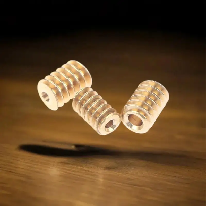 Double Set of 0.5M Copper Worm Gears with Single Head; 1.98mm/2.28mm/2.98mm Aperture Sizes; Fits 2mm/2.3mm/3mm Shafts