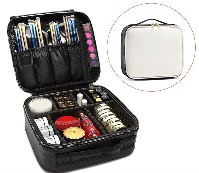 New waterproof Beauty Glam Bag With Cosmetic Bag Suitcase Travel Storage Box Large Capacity Premium Feeling Cosmetic Case