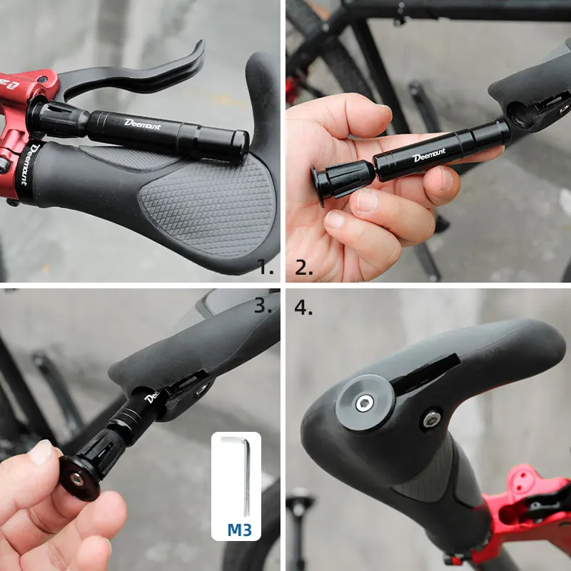 Deemount Herramienta Original para Reparación de Neumáticos, Taladro para Cámara de Bicicleta sin Pegamento con Banda de Goma Opcional, Reparación