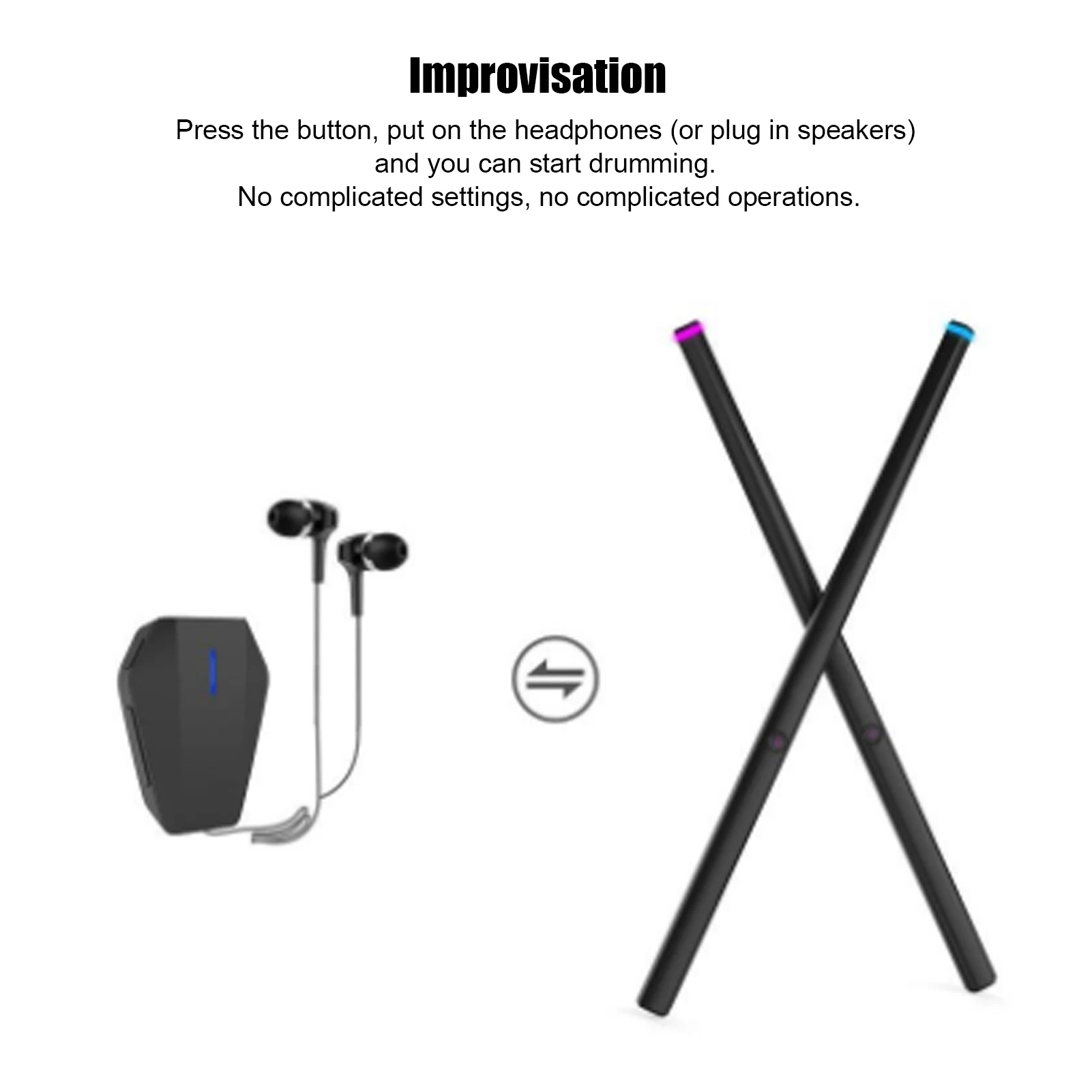 Air Drum Stick Professional Electronic Drumsticks Somatosensory Drum Kit Portable Virtual Air Drum Stick Portable Air Drum Stick