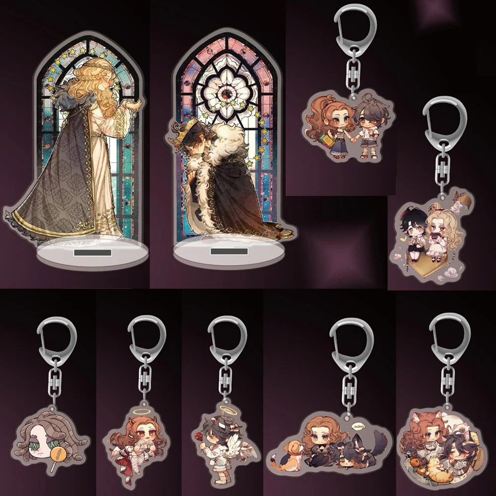 Game Identity ⅤCartoon Anime Figure Keychain Stand Ada Mesmer Psychologist Emil Patient Standing Sign Model Pendant Couple Gifts