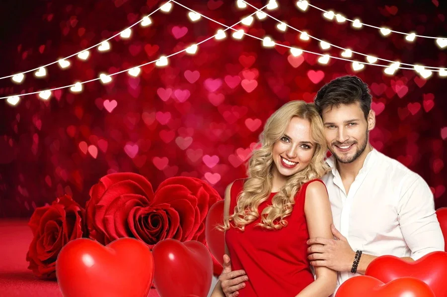 Valentinstag-Hintergrund, Muttertag, Rose, Liebhaber, rotes Liebesherz, romantischer Valentinstag, Hochzeit, Porträtfotografie, Hintergrunddekoration