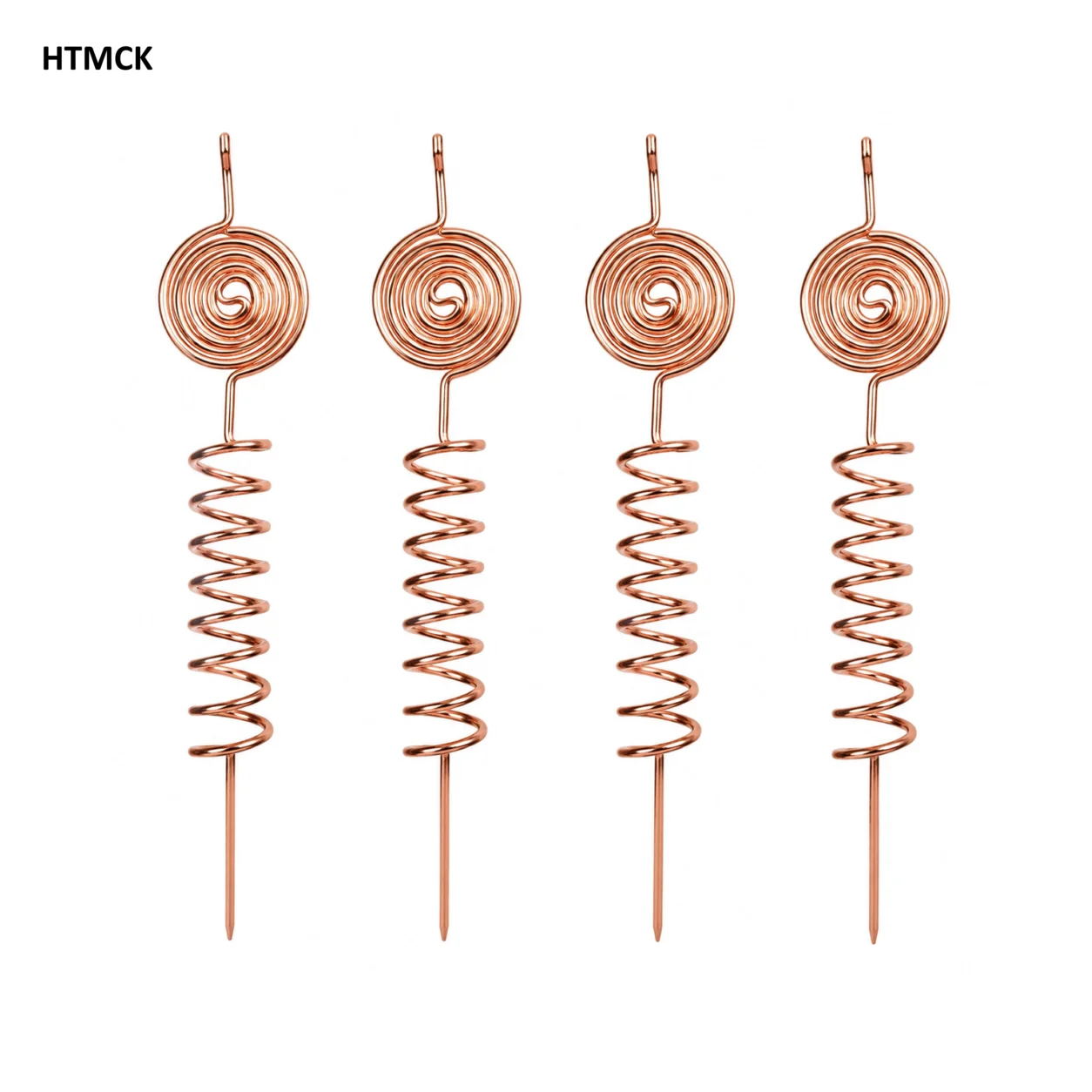 Kit de antena de jardim em cobre galvanizado premium, suporte de plantas em cobre - suporte de jardim robusto e durável com design de bobina de antena