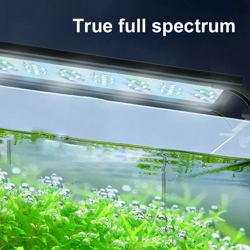 Fish Tank Lamp 180° Wide Angle Lighting Aquarium Accessories LED Light 11000K IP68 Full Spectrum Aquarium Light