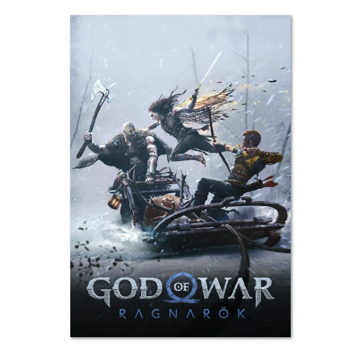 God of War Ragnarok Game Art Print Silk Poster Home Decor Painting