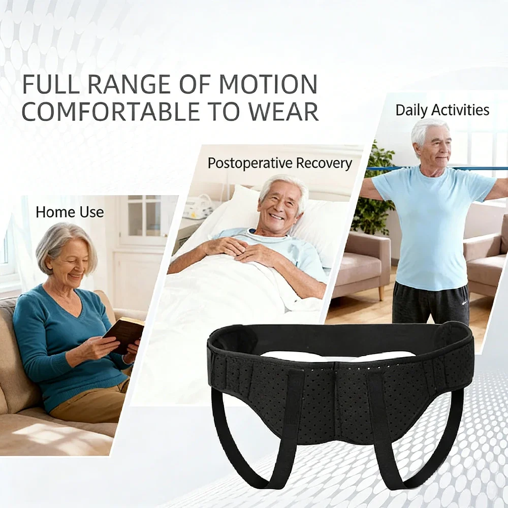 1Pc Left Right Side Hernia Belt Truss Adjustable Groin Support Brace with Removable Compression Pads for Men Women Pain Relief view 4