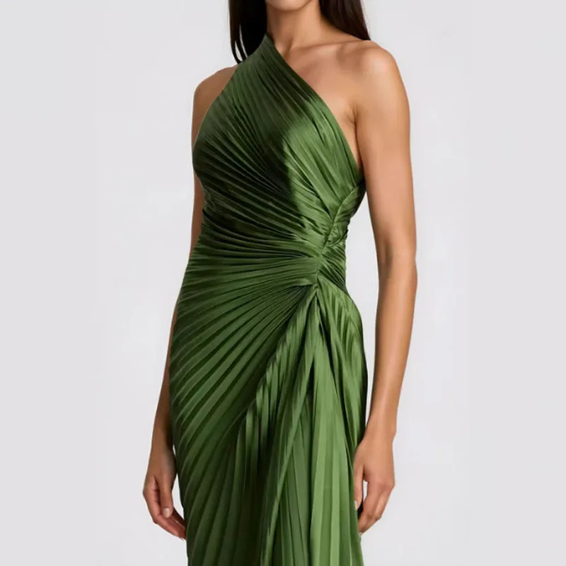 

Новое летнее платье 2026 года для торжественных случаев: элегантное, с асимметричным вырезом, вырезами, завышенной талией, открытыми плечами, однотонное, с асимметричным подолом