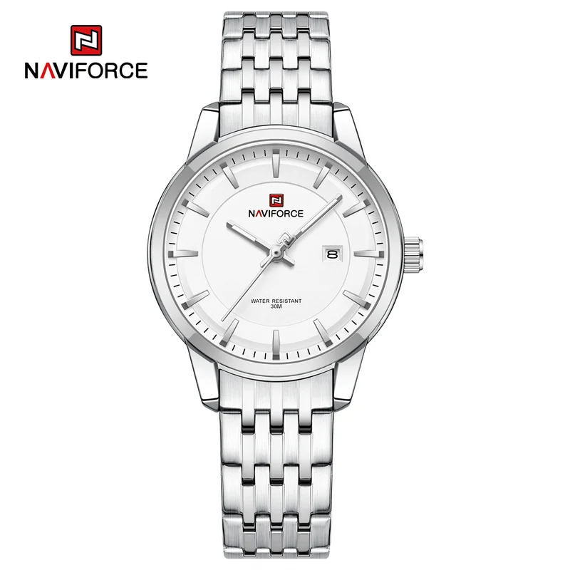 NAVIFORCE-Montre-bracelet à quartz étanche pour femme, horloge en acier inoxydable, marque originale, calendrier de mode, luxe Shoous Lover