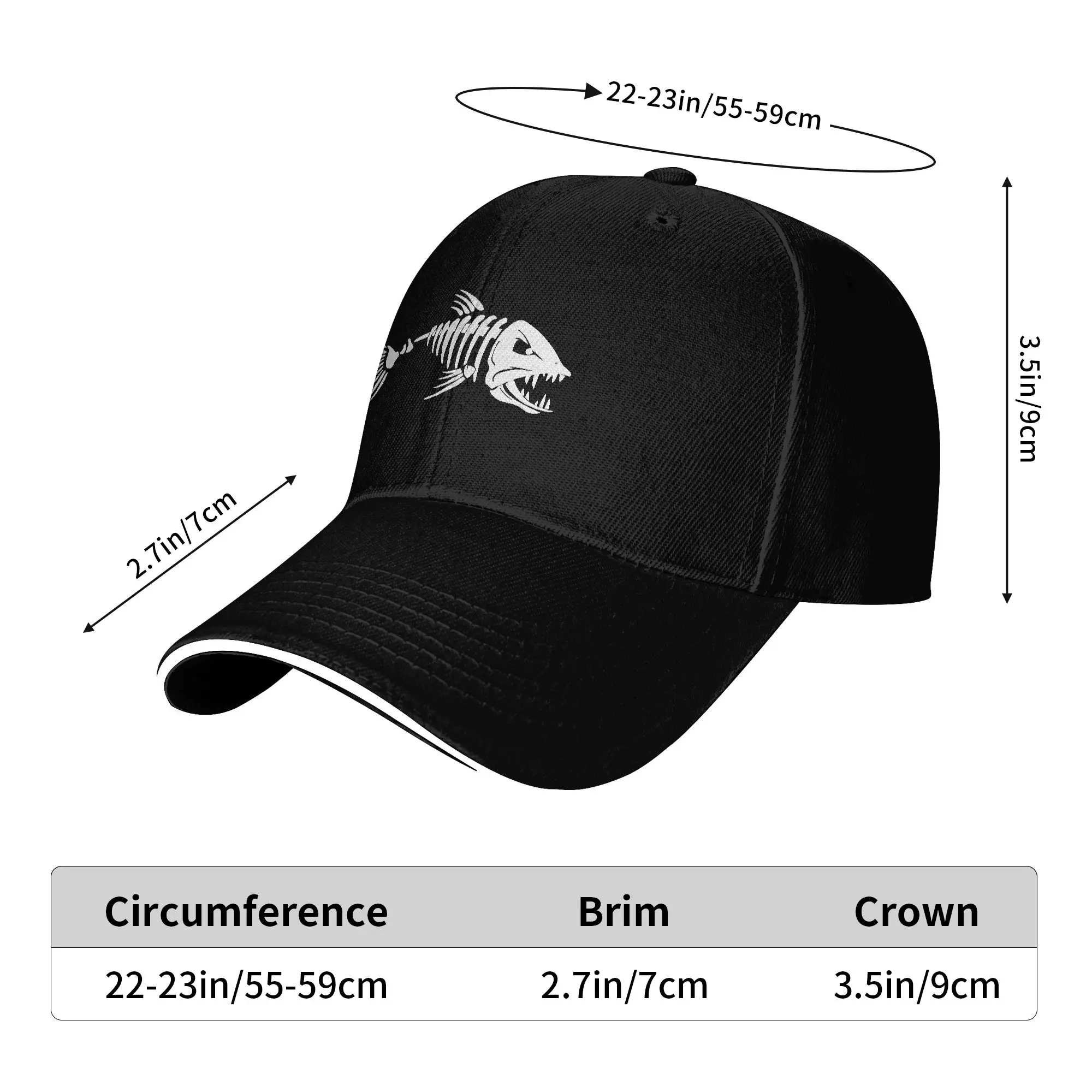 Minimalist Fishbone Baseball Cap  Streetwear Unisex-Teens Trucker Hat Dropshipping Print Tennis Skate Baseball Caps Gift