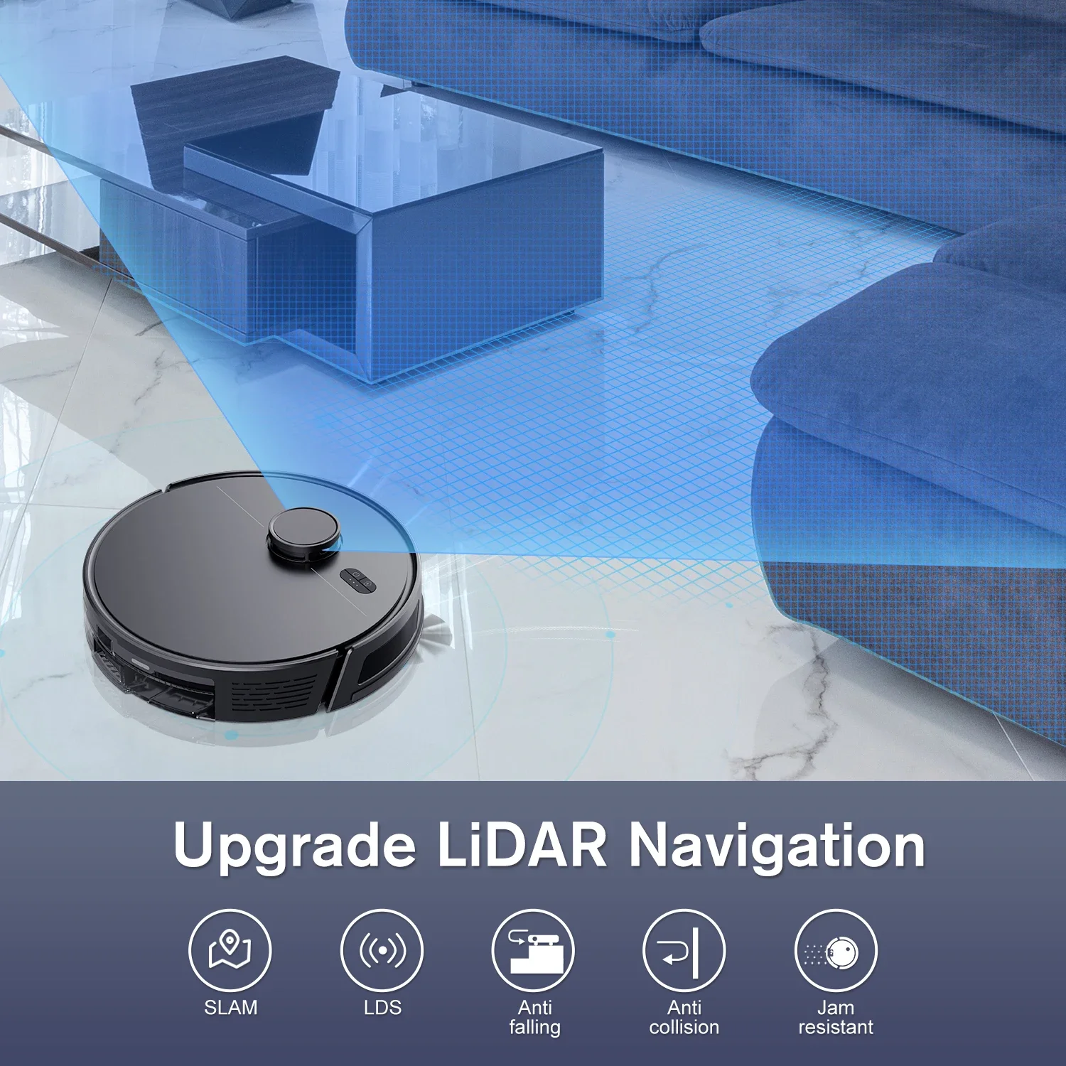 3000Pa Powerful Suction Multifunctional Lidar Smart Automatic Cleaning Mopping Robot Vacuum Cleaner