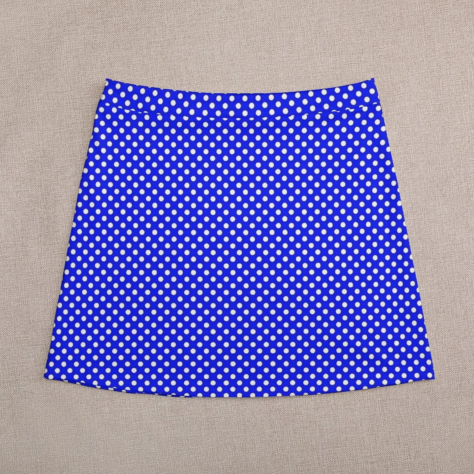 White And Blue Polka Dots Skirt Retro Print Cute Mini Skirts Spring High-waisted Graphic Street Fashion Casual Skirt Large Size