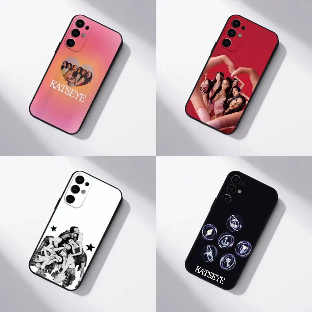 KATSEYE Music Group gift Phone Case For Samsung S25,S24,S21,S22,S23,S30,Ultra,Plus,Fe,Soft Silicone Black Cover